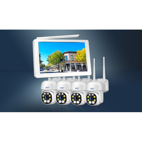 2nlf ® kit camera surveillance closed circuit wifi NVR with screen with 2mp resolution including white night vision