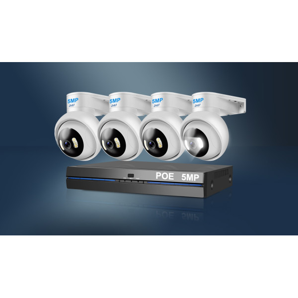 2nlf® Poe 5 Mp Kit De Camaras Videovigilancia Cctv 1tb Nvr