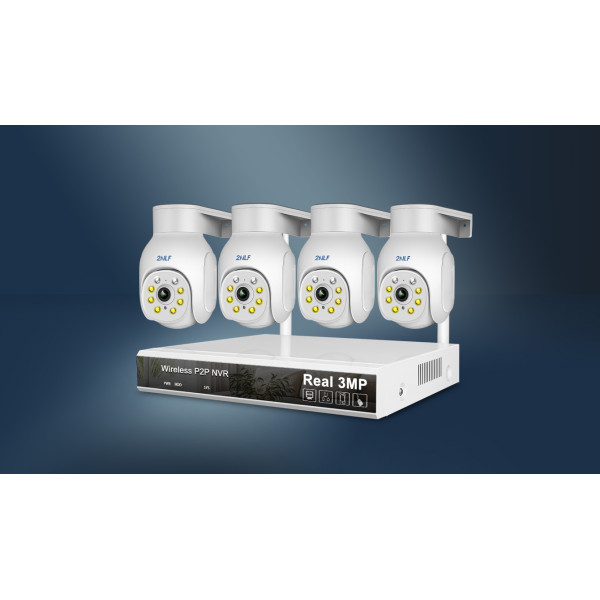 2nlf® Kit Circuito Cerrado 4 Cámaras De Seguridad Nvr Cctv