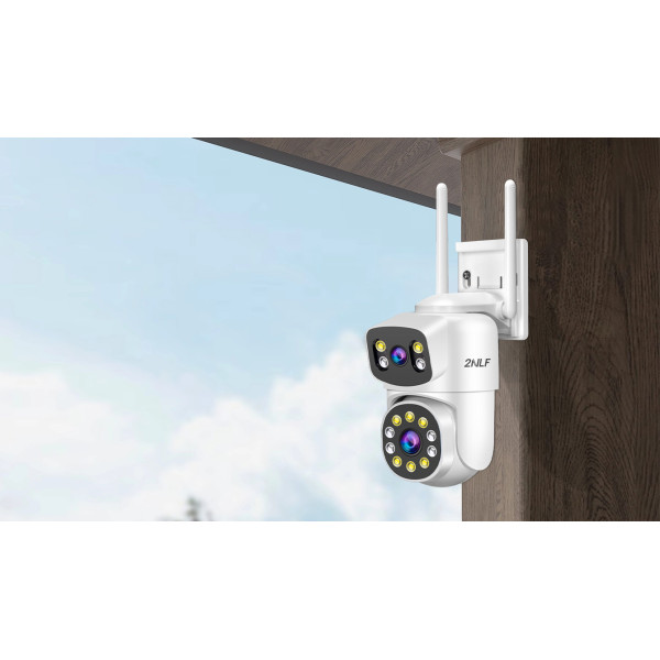 2NLF® 8mp Cámara Vigilancia Exterior Doble Lente Zoom 10x