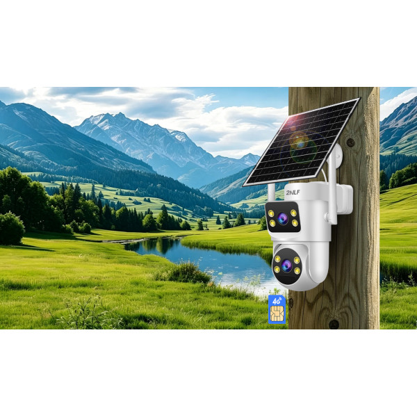2NLF ® 6mp Cámara de Seguridad Exterior Solar 4G LTE